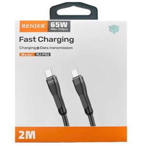 کابل شارژ رنجر TYPE-Cبه TYPE-C مدل RENJER RJ-82 65W 2M